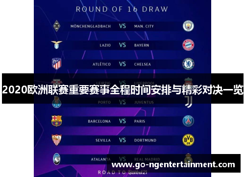 2020欧洲联赛重要赛事全程时间安排与精彩对决一览